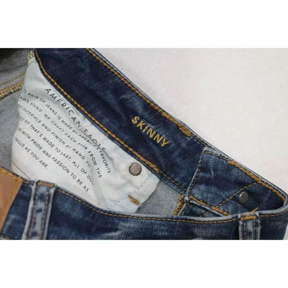 American‎ Eagle Skinny Next Level AirFlex Stretch Blue Denim Jeans Mens 30 x 32